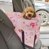 Transportadores Oxford Impermeable Estampado de moda Asiento de coche para perros Reposabrazos de control central Asiento elevador para mascotas Asiento de seguridad para perros para viajes al aire libre