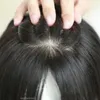 Silk Skin Base Virgin Human Hair Topper för kvinnor med 4 klipp i hår Toupee Wavy Fine Hairpiece Real Scalp Top 240222
