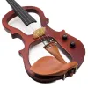 Violon stock violon silencieux pleine taille 4/4 corps en bois d'érable massif 4 cordes violon marron avec accessoire avec étui rigide en plastique ABS gratuit