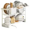 Kitchen Storage HOOKI Drain Rack Bowl Pan Double Sink Side Shelf Kitchenware Organizer Pantry Dish Drying