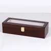 Drewniane pudełko brązowe jasne farbę do pieczenia 6 10 12 gniazda na wyświetlacz pudełko zegarkowe luksusowe pudełko zegarkowe pudełko do przechowywania pudełko organizator