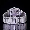 Prix de gros Hip Hop 18K plaqué or pavé glacé Moissanite diamants mouvement mécanique étanche hommes montre-bracelet