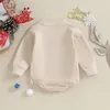 장미 Pudcoco Infant Bair Boys Girls Christmas Romper Long Sleeve Crew Neck Santa Graphic Jucksuits Born Playsuit 0-18m