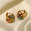 Dangle Earrings Youthway Exquisite Colorful Round Donut High Quality Gold Color Texture Stylish Jewelry Bijoux Femme 2024
