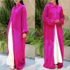 Etniska kläder Malaysia Dubai Open Eid Abayas Kimono Jalabiya turkiska muslimska kvinnor långärmad maxi klänning kaftan islam shirt kaftan arabiska