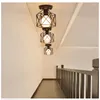 Plafonniers Lampes Vintage Lampes Industrielles LED E27 Fer Noir Pour Chambre Bar Salon Couloir Nordique Rétro Lumière