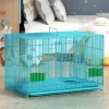 Cages pour animaux de compagnie, lapin, chien, maison avec plateau, objets sécurisés pour lapins, caisses métalliques, double porte, conteneur d'eau et de nourriture, chenil pliable