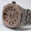 VVS Moissanite Watch Pass Diamond Tester Mechanical GIA Certificada Sier Gold Gold Plated Out Jóias finas