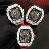 Rörelse RicharSmilles Watches Luxury Mechanical Watch Mechanical Ceramic Dial Rubber Strap RM Wristwatch Wine Barrel RM3501S ERIES2 824M Achine