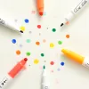 Stylos 12/24 couleurs marqueur de point créatif surligneur stylo nouveauté marqueurs d'art pointillés colorés stylos de dessin de compte à main Dualtip