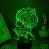 Luzes da noite anime jujutsu kaisen figura inumaki toge 3d led lava lâmpadas rgb quarto mesa decoração aniversário mangá presentes para amigos