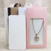 50PCS multi color paper jewelry package& display hanger packing box with clear pvc window for necklace earring214Z