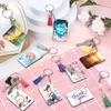 Porte-clés 90PC Sublimation Porte-clés Blancs Ensemble avec anneaux et saut pour bricolage artisanat fabrication de bijoux carré