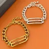 Nieuwe vintage Sier Gold B-Letter Cubaanse ketting Korte Botketen Juwelier Bracelet Gift
