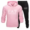 AMI Conjunto de Fatos de Designer Masculino Terno Maré Letras Imprimir High Street Solto Hoodies e Calças de Moletom Define Ternos Esportivos Casuais S-3XL