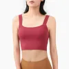 Outfits Fiess Yoga Vest Women Sports BH Push Up Top Gym Clothing Support Gabbed Shock Absorption Without Steel Ring med bröstkudden