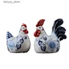 Overige Home Decor Chinese Vintage Keramiek Ambachtelijke Ornament Kip Haan Dier Sculptuur Porselein Decoratieve Beeldjes Woonaccessoires Q240229