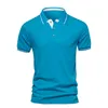 Summer Pure Color Polo Shirt Men Mode Sports Style T-shirt krótkie rękawowe Mężczyznę Koszulka 240227