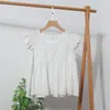 Réservoirs de femmes Sweet White Top Femmes Petites manches volantes Femme Été Coréen Chemise à poitrine unique Gilet Y2K Vêtements pour