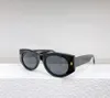 نظارة شمسية بيضاوية اللون الأسود اللامع للنساء أزياء أزياء ظلال uv400 النظارات