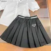 New kids dress sets child tracksuits baby girl clothes Size 110-160 overskirt Short sleeved shirt and pleated skirt 24Feb20