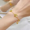 Projektant van cl-ap niszowy projekt wietnamskiego złotego stopu miedziowego Five Flower Lucky Grass Dust Out Bransoletę do damskiej lekkiej biżuterii na wysokiej klasy biżuterię