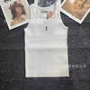 T-shirt pour femme marque de créateur Mui Mui Camisole tricotée en laine sans manches à col rond pour haut d'extérieur à fond, nouveau modèle d'été 2024 5QDM