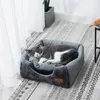 Camas para gatos Móveis Semi-fechados Cama para gatos Antiderrapante Canil para animais de estimação Cinza Casa para gatinhos Interior Dormindo Cama para gatos Cama de pelúcia dobrável para cães pequenos Tenda