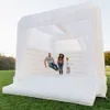 Free air-shipping to door Commercial Or Residential Inflatable Wedding Bouncer White Jumping Bouncy Castle House Tent With Beautiful curtain Blower