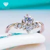 Cluster Rings Romantic Crown V-Shaped Real Moissanite Diamond Engagement Ring For Women 925 Sterling Silver Wedding Anniversary Fine Jewelry