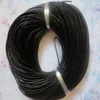 Navio 100 metros 3mm preto redondo cordão de couro genuíno colar pulseira couro real cord2871