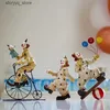 Autre décor à la maison Résine Figure Sculpture Cirque Clown Personnage Ornements Dessin Animé Clown Artisanat Ballons Colorés Chambre Pour Enfants Décoration De La Maison Q240229