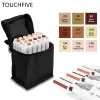 Markers TOUCHFIVE 24 Colors Skin Tones Set Art Markers Pen Artist Dual Headed Alcohol Based Manga Brush Pen for Coloring