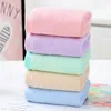 Простое детское полотенце, маленькое квадратное полотенце конфетного цвета, сетка, полотенце, окрашенное в пряжу - чистый хлопок