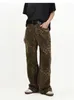 Leopard Print Streetwear Y2K dżinsy dla kobiet retro luźne w stylu koreańskie szerokie nogi proste workowate dżinsy 2402292