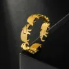 Lovely Elephant Open Ring for Women 14k Yellow Gold Color Adjustable Rings 2024 Fashion Cute Animal Jewelry Gift