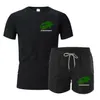 2024 Nya herrvarumärke tryckt sportkläder Fashion Men's Sportwear Kort ärm T-shirt Shorts Street Beach Fitness Sportkläder 2-stycken herrkläder