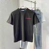 夏のメンズデザイナーTシャツの男性Tシャツファッションピュアコットンレッドロゴ白い半袖メン