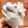 Decorative Objects Figurines Hand Casting Mold Kit For Baby 3D Print Footprint Growth Souvenirs Memorial Diy Plaster Statue 220928 Dhn1I