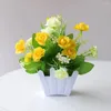 Decoratieve bloemen gesimuleerde plastic potplant 13 15cm Desktop Cover Groen Ingemaakte buitentuin Huis in decoratie