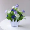 Decoratieve bloemen gesimuleerde plastic potplant 13 15cm Desktop Cover Groen Ingemaakte buitentuin Huis in decoratie