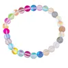 Bracelets de charme brillant rond perles de pierre de lune lumière 9 couleurs givré paillettes pierre verre bracelet coloré charmes livraison directe bijoux Dhazd