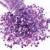 9st Totalt 450 g holografisk blandad hexagon bulk fin chunky nagel glitterpulver sequin glänsande diy nagelkonstdekorationer tillbehör 240220