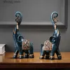 Annan heminredning 2st Lucky Elephant Harts Craft Nordic Style Staty Animal Sculpture Decoration Desktop Decoration Q240229