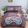 Set adolescentes videogames edredom edredão capa King gamepad controlador conjunto para crianças meninas garotas jovens jogos de cama de poliéster conjunto pura cortinas