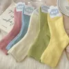 Chaussettes thermiques longues en laine de cachemire pour femme, épaisses et chaudes, mode japonaise, Harajuku, couleur unie, hiver