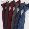 PEORCHID Navy Skinny Men's Knitted Tie Slim Cut Gray Wine Red Knitting Blue Necktie Wedding Tie Groomsmen Gift Cravatte Uomo1234P