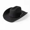 Beralar 202408-hh2076b Şık INS Kış Yün Keçe PU Kemer Britanya İngiltere Klasik Stetson Fedoras Cap Erkek Kadın Dinlenf Panama Caz Şapkası