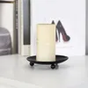 Candle Holders 4pcs Retro Iron Plates Decorative Candleholder Ornaments