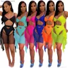 Designer Frauen Kleidung 2023 Sommer Mode Mesh Mode Bikini Strand Cover Kleider Badeanzug Zweiteiliges Set''gg''2N7G